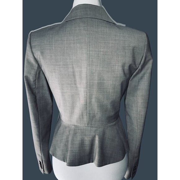 $198 NWT ANN TAYLOR LADIES COLLARED BUTTON LINED LONG SLEEVE LIGHT GRAY BLAZER 2 - Picture 2 of 8